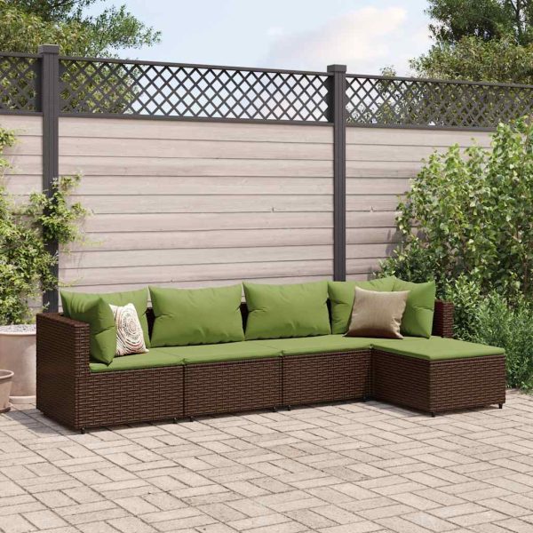 Loungeset Met Kussens Poly Rattan - Afbeelding 23