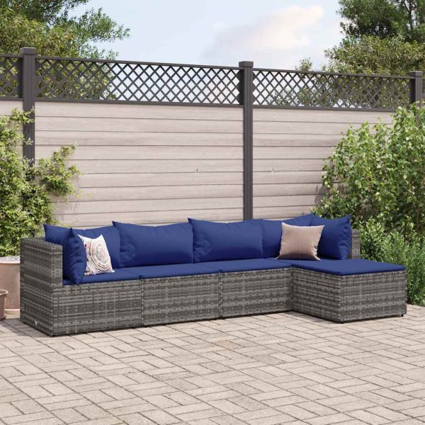 Loungeset Met Kussens Poly Rattan