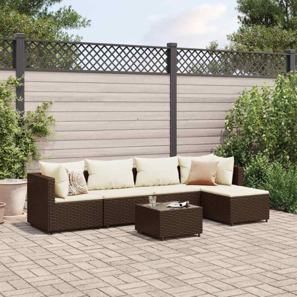 Loungeset Met Kussens Poly Rattan - Afbeelding 19