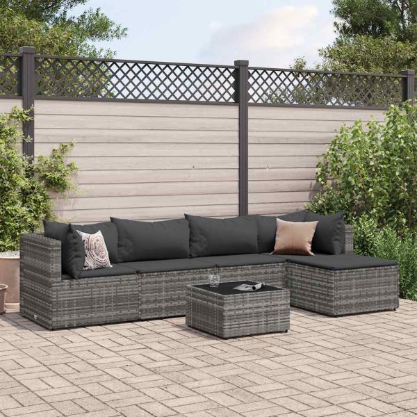 Loungeset Met Kussens Poly Rattan - Afbeelding 14