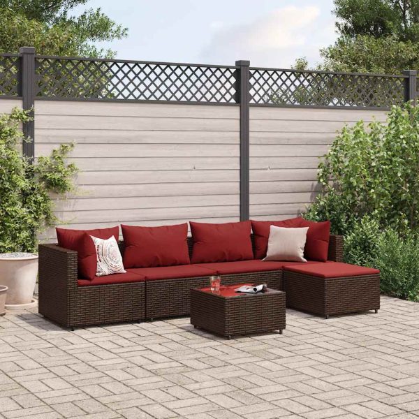 Loungeset Met Kussens Poly Rattan - Afbeelding 18