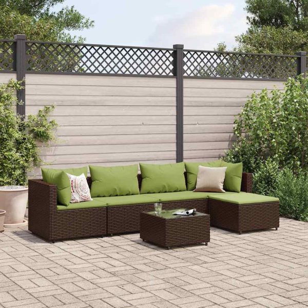 Loungeset Met Kussens Poly Rattan - Afbeelding 13