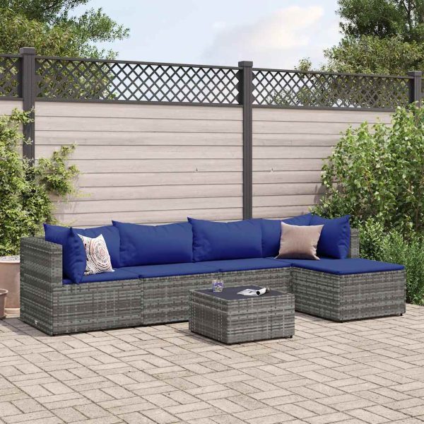 Loungeset Met Kussens Poly Rattan - Afbeelding 17