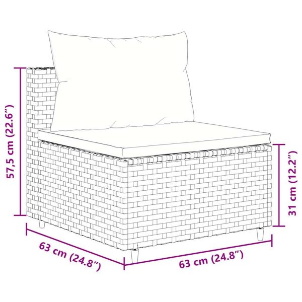 4-Delige Loungeset Met Kussens Poly Rattan - Afbeelding 9