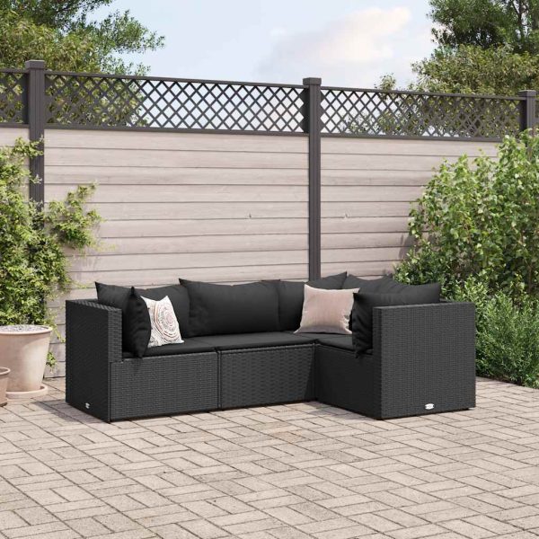 4-Delige Loungeset Met Kussens Poly Rattan - Afbeelding 15