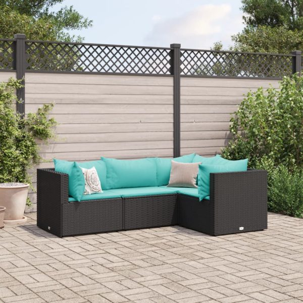 4-Delige Loungeset Met Kussens Poly Rattan - Afbeelding 12