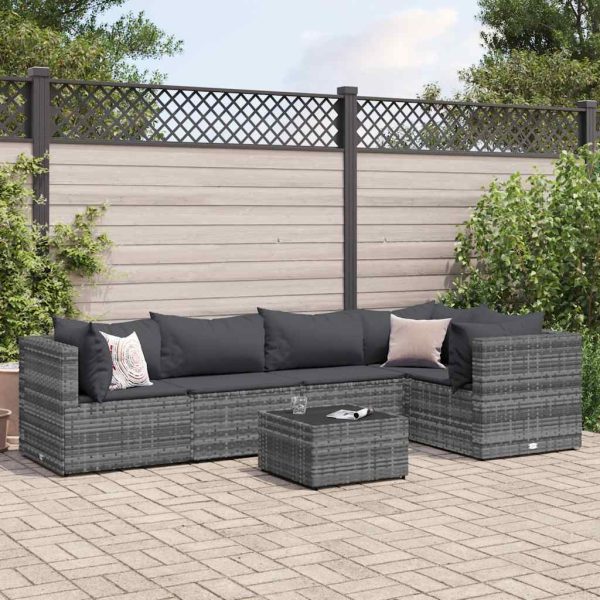 5-Delige Loungeset Met Kussens Poly Rattan - Afbeelding 17