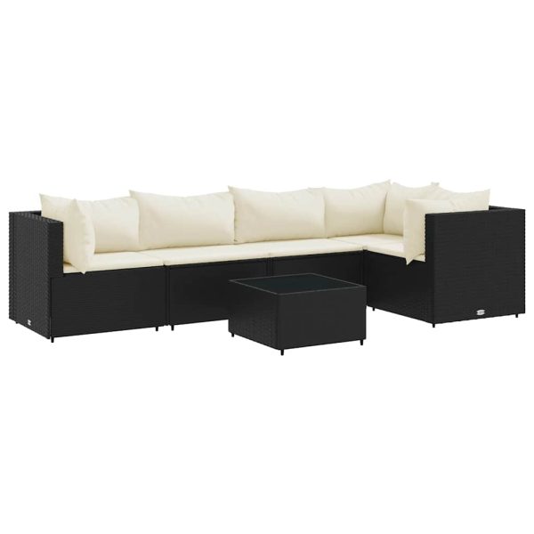 6-Delige Loungeset Met Kussens Poly Rattan - Afbeelding 2