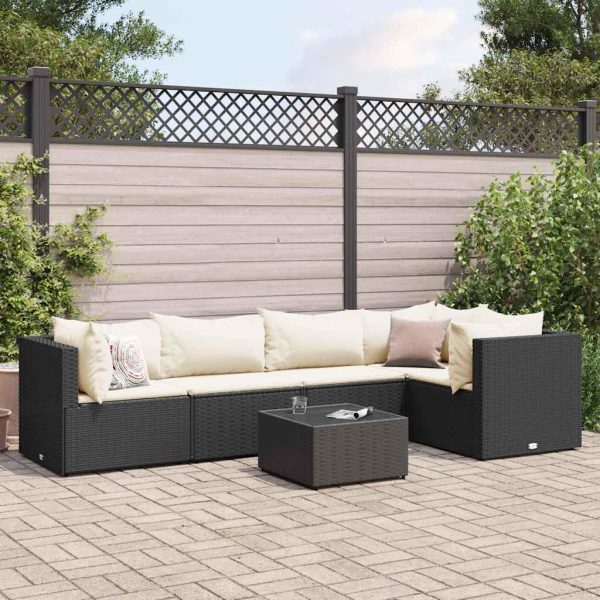 6-Delige Loungeset Met Kussens Poly Rattan