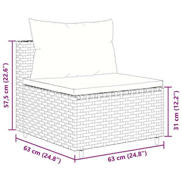 7-Delige Loungeset Met Kussens Poly Rattan - Afbeelding 12