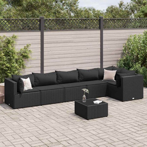 7-Delige Loungeset Met Kussens Poly Rattan - Afbeelding 15