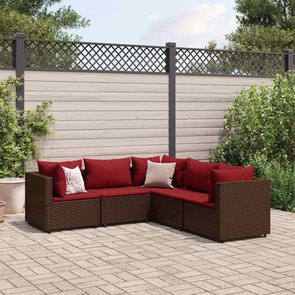 5-Delige Loungeset Met Kussens Poly Rattan - Afbeelding 13