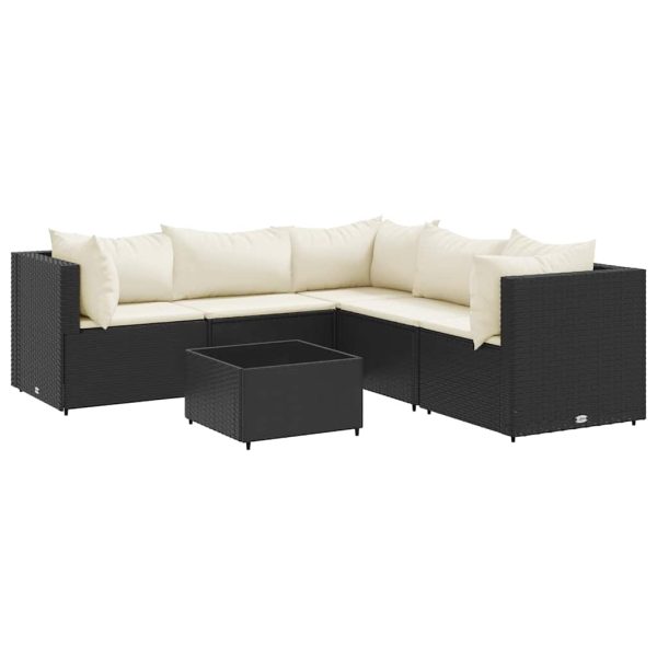 6-Delige Loungeset Met Kussens Poly Rattan - Afbeelding 2