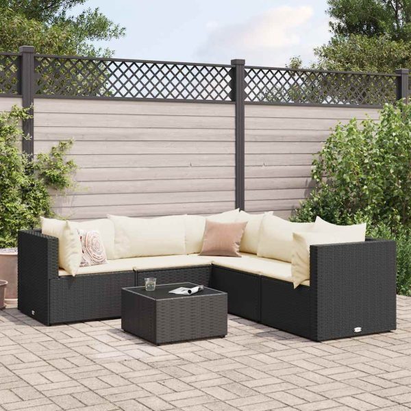 6-Delige Loungeset Met Kussens Poly Rattan