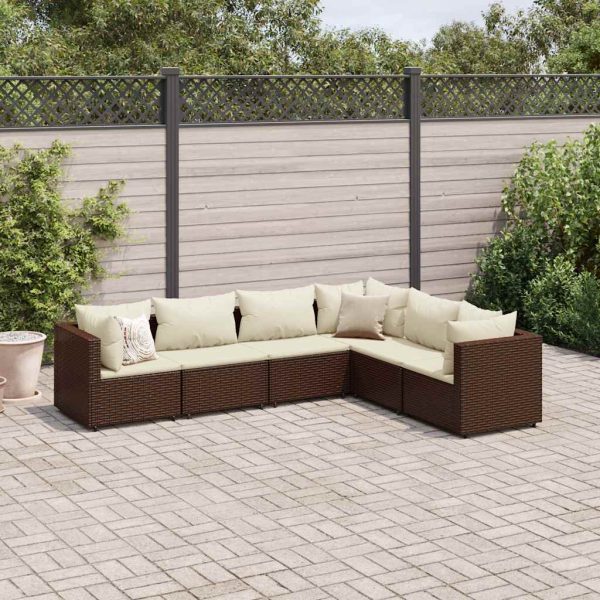 6-Delige Loungeset Met Kussens Poly Rattan