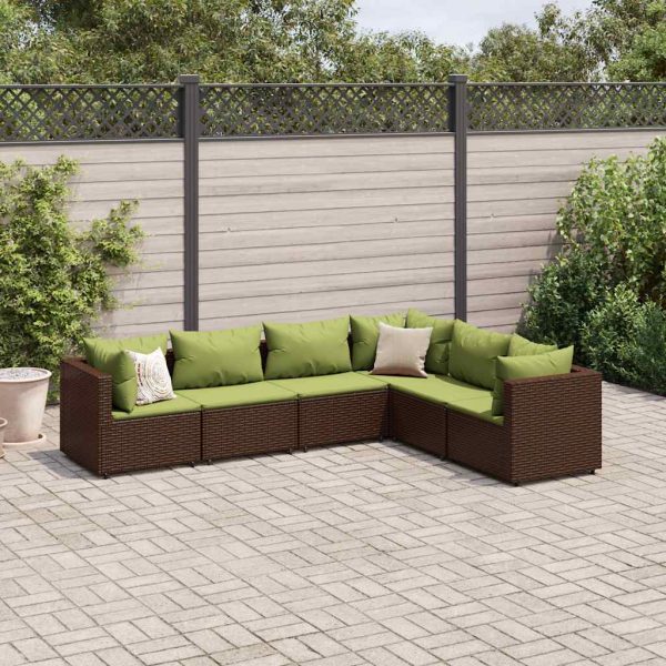 6-Delige Loungeset Met Kussens Poly Rattan - Afbeelding 10