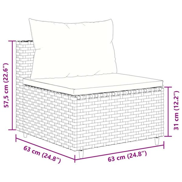 6-Delige Loungeset Met Kussens Poly Rattan - Afbeelding 12