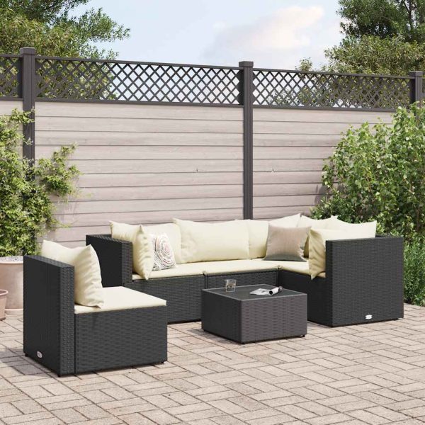 6-Delige Loungeset Met Kussens Poly Rattan