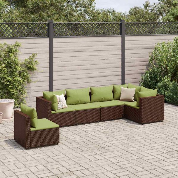 6-Delige Loungeset Met Kussens Poly Rattan - Afbeelding 15