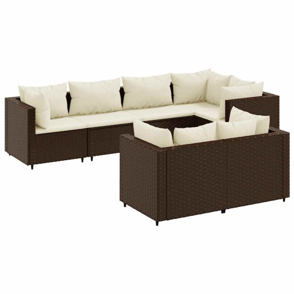 Loungeset Met Kussens Poly Rattan - Afbeelding 2