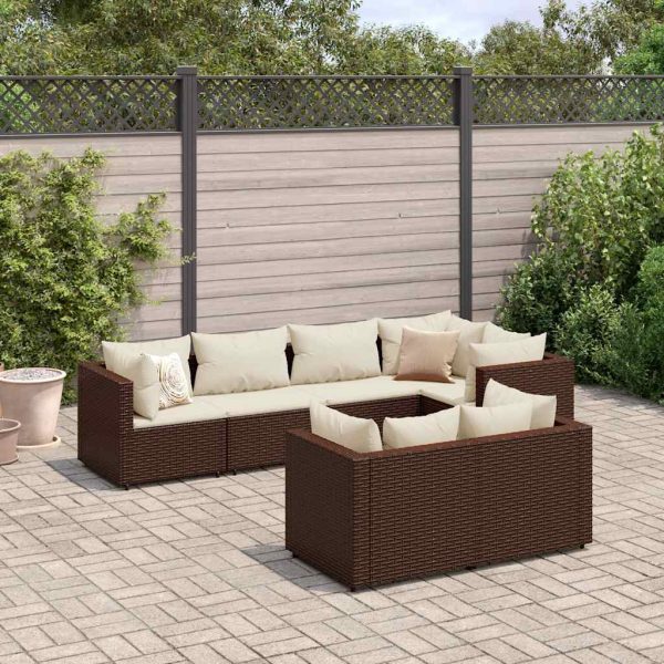 Loungeset Met Kussens Poly Rattan