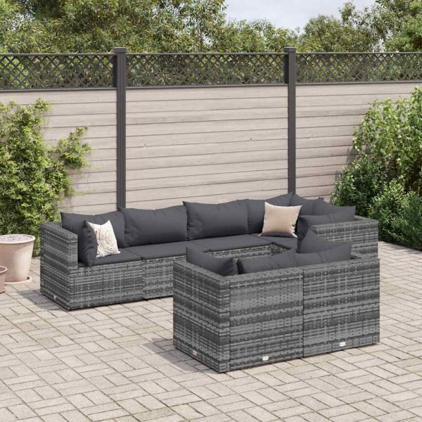 Loungeset Met Kussens Poly Rattan - Afbeelding 17