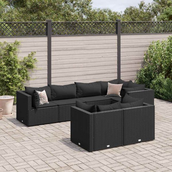 Loungeset Met Kussens Poly Rattan - Afbeelding 24