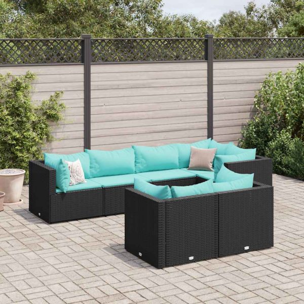 Loungeset Met Kussens Poly Rattan - Afbeelding 21