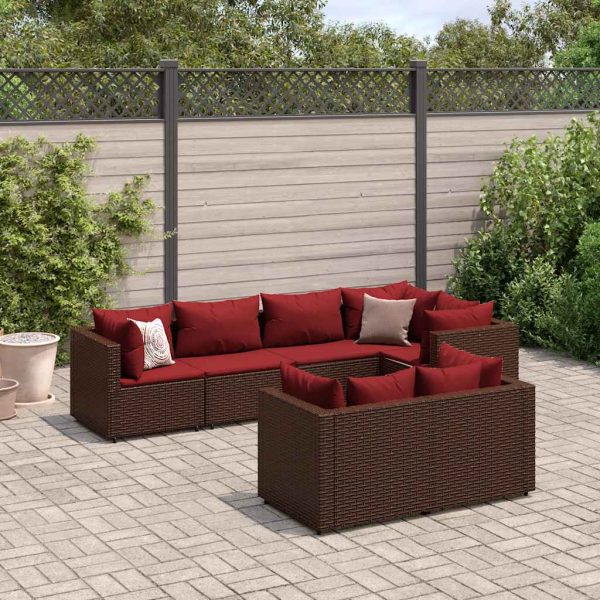 Loungeset Met Kussens Poly Rattan - Afbeelding 16