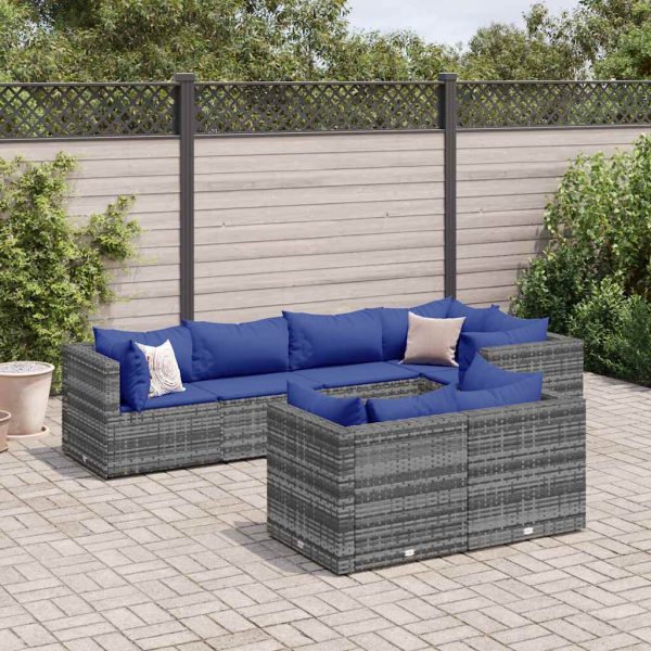 Loungeset Met Kussens Poly Rattan - Afbeelding 24