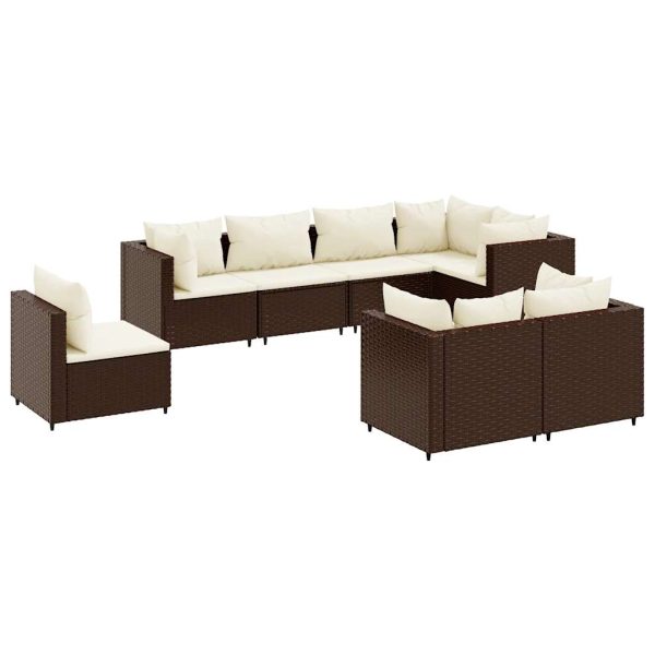 Loungeset Met Kussens Poly Rattan - Afbeelding 2