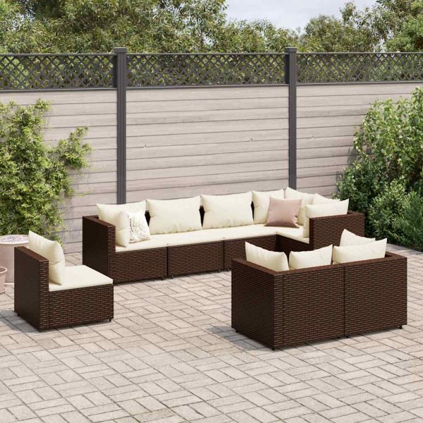 Loungeset Met Kussens Poly Rattan - Afbeelding 25