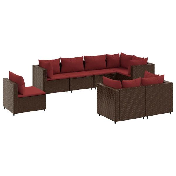 Loungeset Met Kussens Poly Rattan - Afbeelding 2