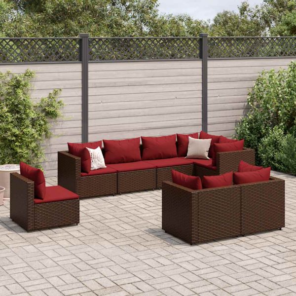 Loungeset Met Kussens Poly Rattan - Afbeelding 21