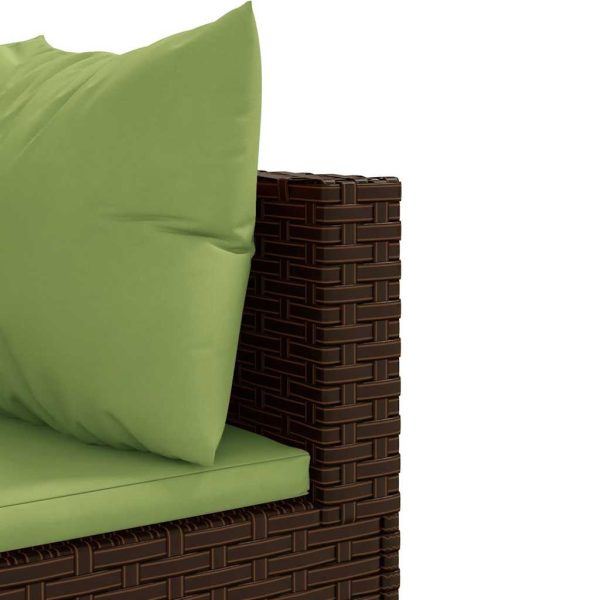 Loungeset Met Kussens Poly Rattan - Afbeelding 6