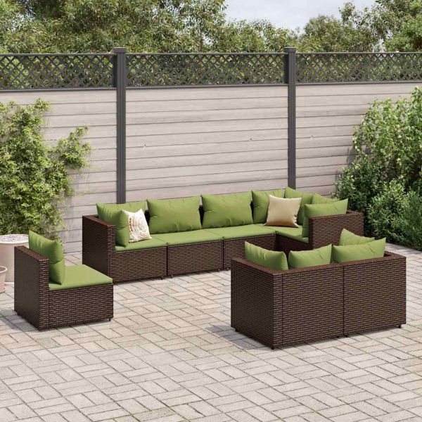 Loungeset Met Kussens Poly Rattan - Afbeelding 27