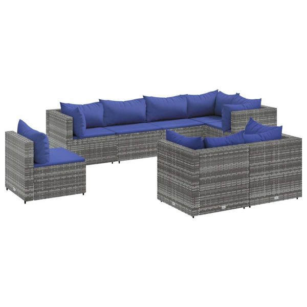 Loungeset Met Kussens Poly Rattan - Afbeelding 2