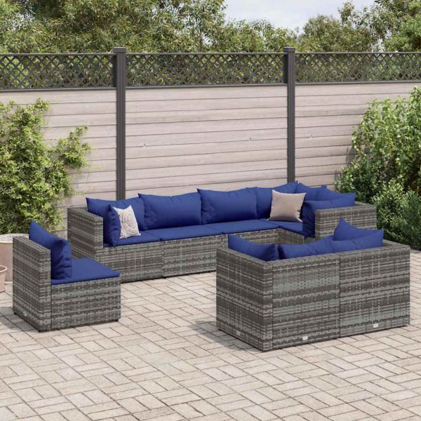 Loungeset Met Kussens Poly Rattan - Afbeelding 18