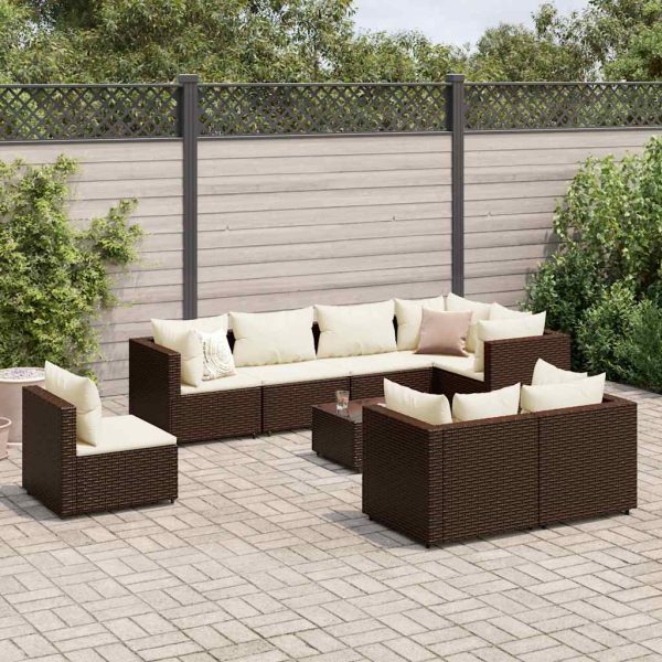 Loungeset Met Kussens Poly Rattan - Afbeelding 14