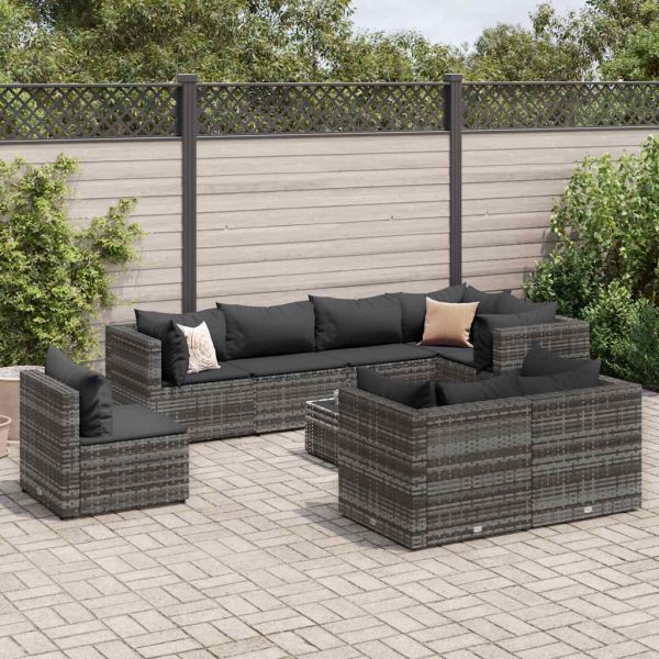 Loungeset Met Kussens Poly Rattan - Afbeelding 11