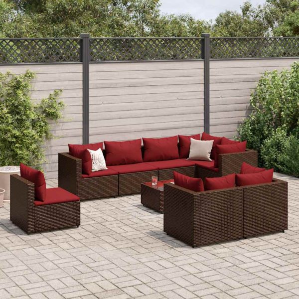 Loungeset Met Kussens Poly Rattan - Afbeelding 15