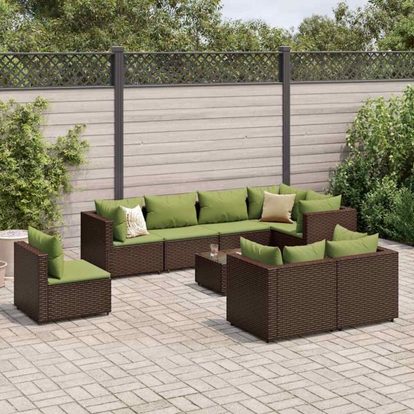 Loungeset Met Kussens Poly Rattan - Afbeelding 10