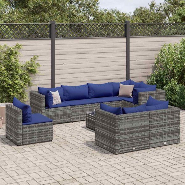 Loungeset Met Kussens Poly Rattan - Afbeelding 12