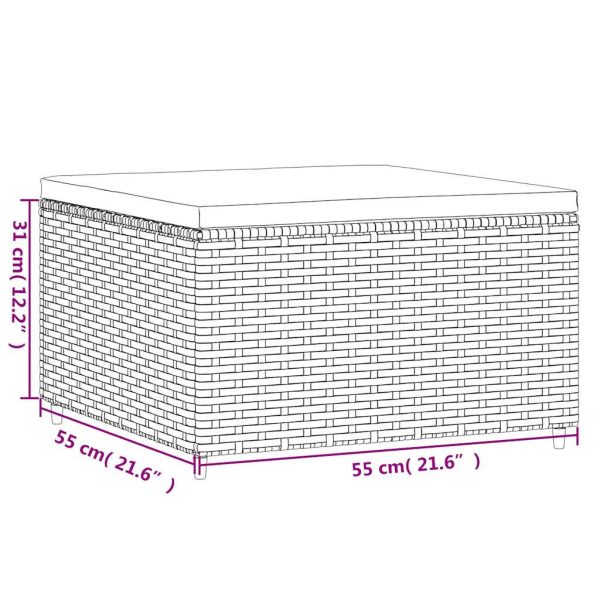 6-Delige Loungeset Met Kussens Poly Rattan - Afbeelding 12