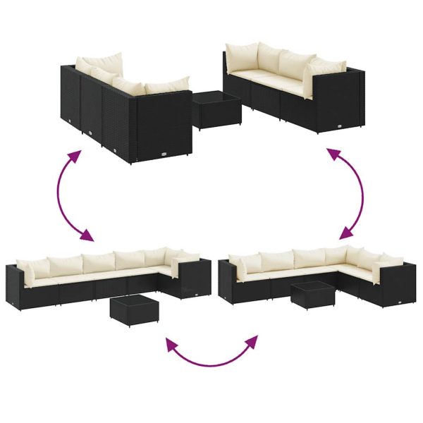 7-Delige Loungeset Met Kussens Poly Rattan - Afbeelding 7