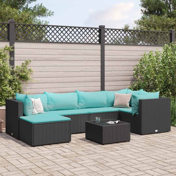 7-Delige Loungeset Met Kussens Poly Rattan - Afbeelding 16