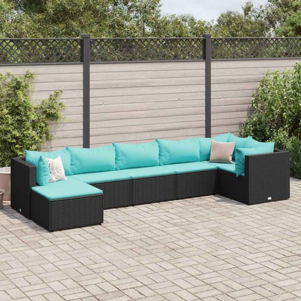 7-Delige Loungeset Met Kussens Poly Rattan - Afbeelding 15