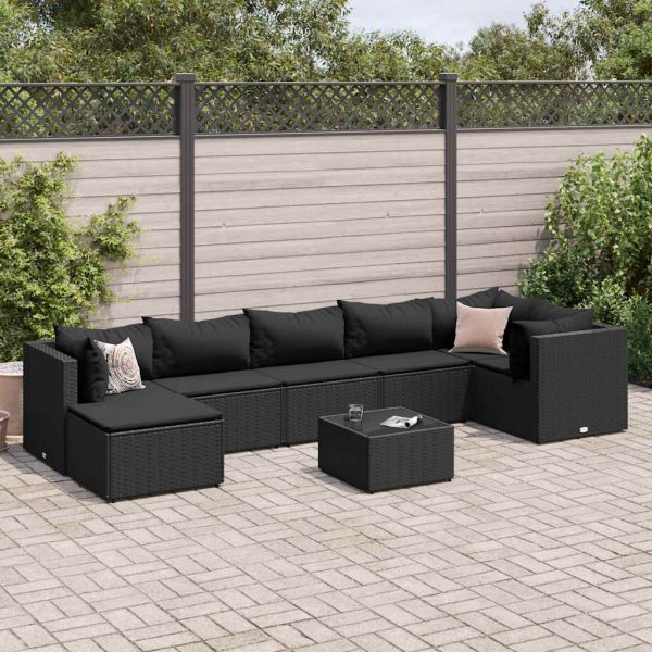 8-Delige Loungeset Met Kussens Poly Rattan - Afbeelding 14