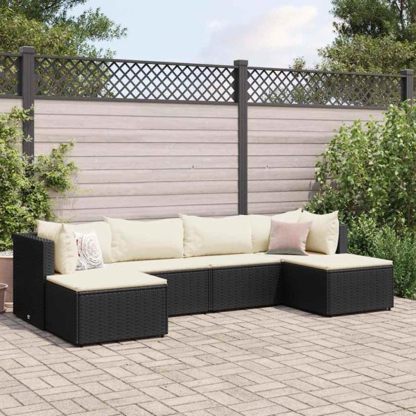 6-Delige Loungeset Met Kussens Poly Rattan