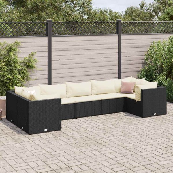 7-Delige Loungeset Met Kussens Poly Rattan - Afbeelding 12